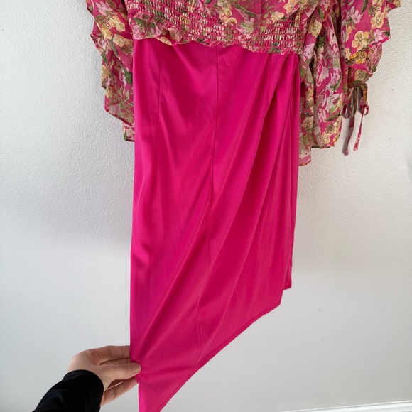 🌷TAYLOR Pink Ditsy Floral Ruffle Hem Dress | Romantic Cottagecore Coquette - Lg - Picture 11 of 11